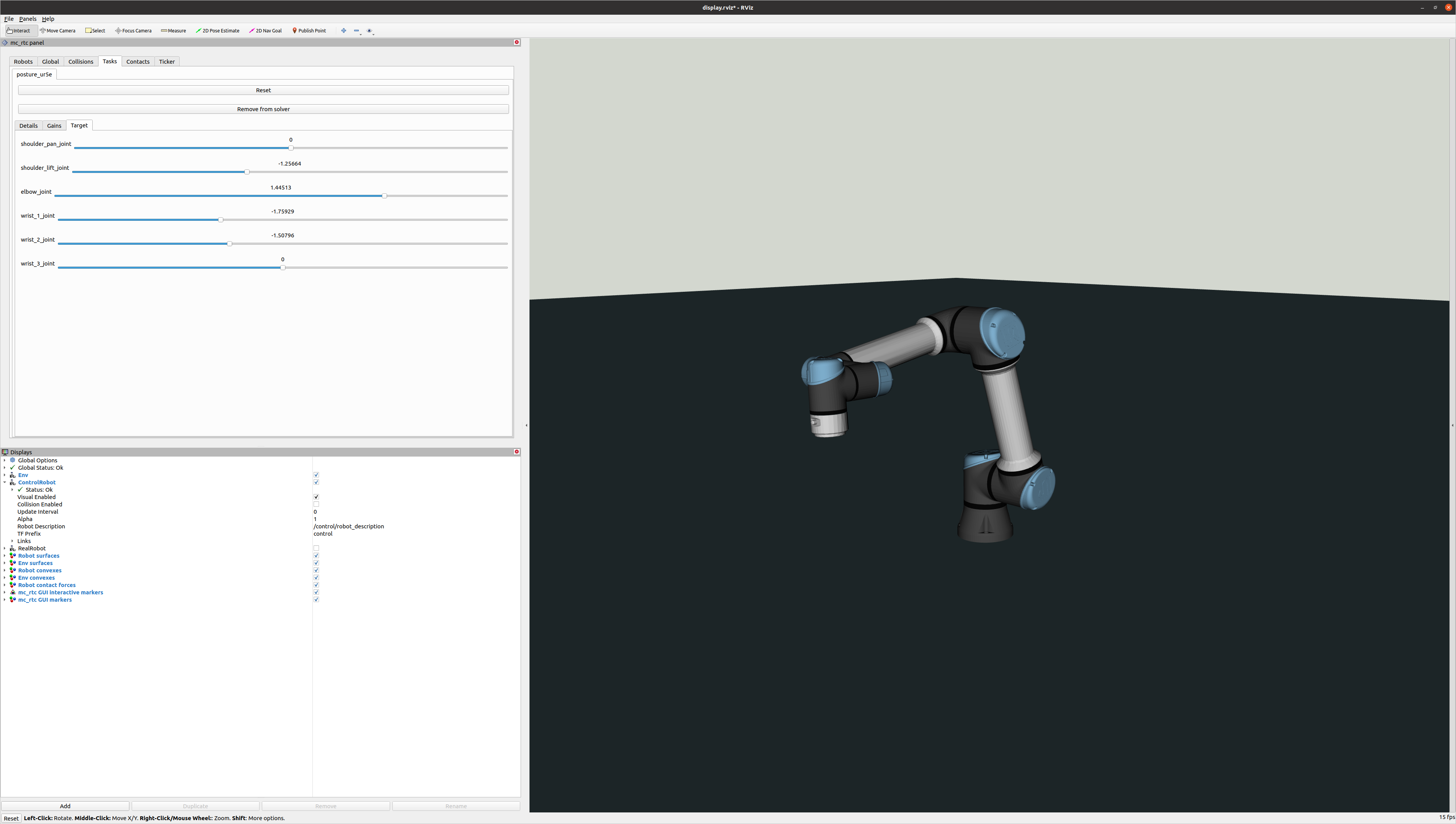 UR5e and mc_rtc control panel in rviz